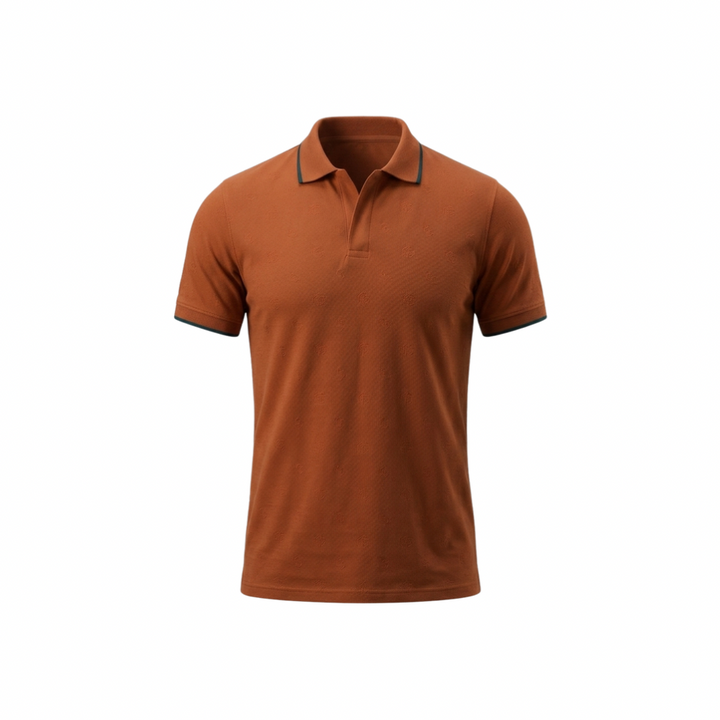 Umber Pima Cotton Polo Shirt for Men - Avvara Studio